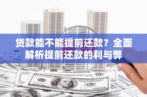 镇巴贷款能不能提前还款？全面解析提前还款的利与弊